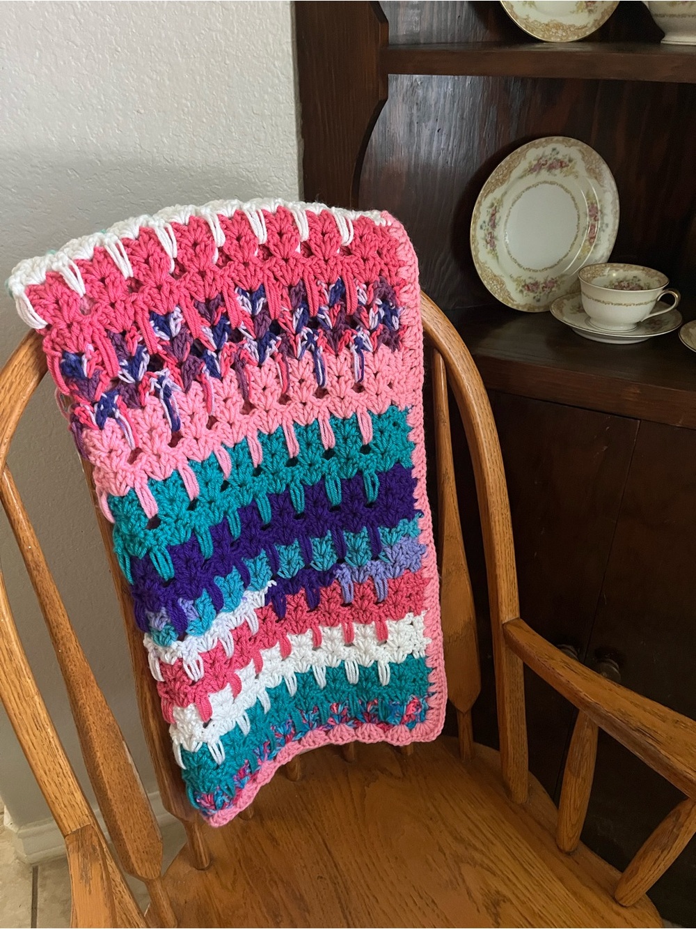 Handmade Kitty Cat Crochet Throw -